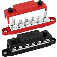 DaierTek 275A Bus Bar 12V Power Distribution Block Car Audio Busbar 6 x 5/16" (M8) Terminal Stud Positive Ground Battery Bus Bar