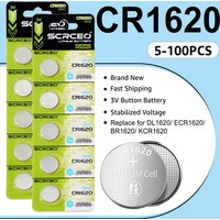 5-100PCS New CR1620 3V Lithium Button Batteries Replace for DL1620 ECR1620 KCR1620 Coins Cell Battery for Watch Car Key Remotes