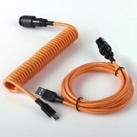 LANO Coiled Cable Type C Keyboard 1.5Meter Mechanical Keyboard Data Cable Wite Aviator Connector Suitable For Accessory Matching