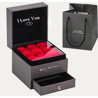 Geschenkbox mit 9 Rosen, Acryl-Blumen-Halskette, Schmuckschatulle für Freundin, Mutter, 2023, heißer Verkauf, trendiges romantisches Weihnachtsgeschenk