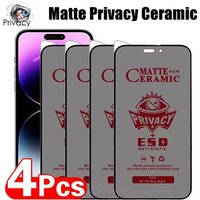 1-4Pcs Matte Ceramic Privacy Screen Protectors for iPhone 17 16 15 Pro Max 6 7 8 Plus 11 12 13 14 Pro X XR XS Max Anti-spy Film