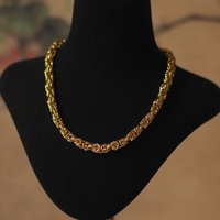 Vintage 18K Gold Filled Chain Choker Unisex Anti-rust Bold Necklaces For Women Men Antique AU750 Gold Jewelry Copy Dropshipping