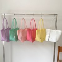 Frosted Jelly Tote Bag Women's 2026 New Vacation Beach Bag Large Capacity Commuting Handbag Bucket Shape Single Strap