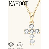 A 925 sterling silver moissanite cross necklace that is fashionable, trendy, elegant, gentle, fresh, and sweet.
