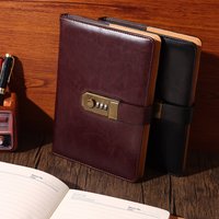 A5 Business Retro Notebook with Lock 2025 New Diary College Student Stationery Supplies Password Protected