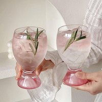 Creative Big Belly Wine Glass Colored Simple Champagne Glass Coffee Cup Vodka Cups Transparent Short Footed Beer Glass Gift