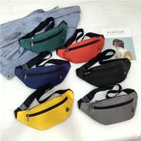 Women Men Travel Waist Bag Pack Solid Color Casual Functional Belt Shoulder Bag Fashion Sports Belt Pouch Phone Money Chest Bag