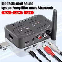 Bluetooth 6.0 Audio Receiver 3.5mm AUX RCA With Mic HIFI Stereo Wireless Adapter Support USB U-Disk For Car Speaker Amp