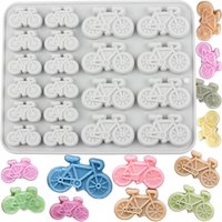 AliExpress VERIDIAN 20 Cavity Road Vehicle Silicone Molds Bicycle Shapes of Different Sizes Soft Candy Baking Cakes Chocolate Molds Cake Decoration