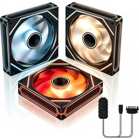1/3Pcs 120mm ARGB PC Case Fan, Infinite Mirror & Axis Infinite Mirror Light Effect, 120mm PWM Case Fan for PC Case
