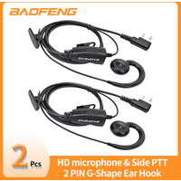 1/2pcs BAOFENG 2 Pin G-shape Ear Hook Headset Earpiece PTT For Baofeng UV5R UVS9 UV-13 UV-17 UV-21 UV16 PRO PLUS Walkie Talkie