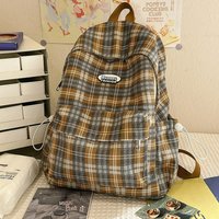 New Plaid Texture Simple Backpack Large Capacity Versatile School Bag Fashion Causal and Commuting Travel Backpack for Women Men