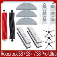 For Roborock S8 Pro Ultra S8+ Spare Parts DuoRoller Main Side Brushes Mop Cloths HEPA Filters Dust Bags Accessories