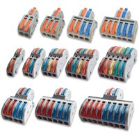 Universal 1/5/10 Fast Wire Connector Push-in Electrical Terminal Block for Splicing Wiring Cable Connectors Cable Connection SPL