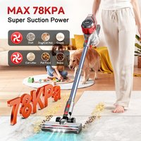 Odkurzacz bezprzewodowy Honki 78KPA 45 minut pracy 6*2200mAh Lekki odkurzacz pionowy do domu, podłóg drewnianych, dywanów i sierści zwierząt