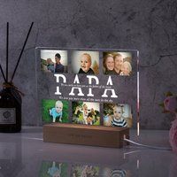 Lampe Acrylique Personnalisée avec Photo et Texte, Veilleuse pour Chambre à Coucher, Maman, Papa, Amour, Ami, Journée de la Famille, Mariage, Anniversaire, Cadeau de Noël