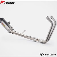 For Yamaha MT07 2014-2026 Complete Exhaust System Dual O2 Sensor Carbon Fiber Stainless Steel Motorcycle Escape Muffler