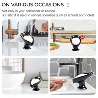 (FDDT) Soap Dish, Ceramic Soap Holder Self Draining Marble Look Leaf-Shape Soap Dishes for Bathroom,Black