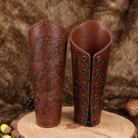 Medieval Armor Men Cosplay Armguard Arm Bracers Lace-up Viking Pirate Knight Wristband Bracer Steampunk Accessories Cosplay Prop
