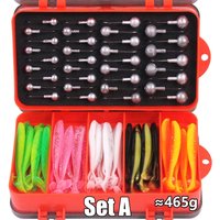 Fishing Tackle Box Crank Jig Head Hook Set Fishing Hook Jig Head Lure Soft Bait Box Bass Trout Fishing Gear Pesca Tools Set