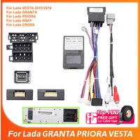 Car Audio Wiring Harness Canbus Box 16pin CD/DVD Stereo Installation Wire Adapter Aftermarket Audio Video Cables For Lada Vesta