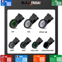 37mm 52mm Phone Lens Filter for Smartphone Nd Variable Filter With Clip for Mobile CPL MCUV/Star/Soft Focus GND for iphone