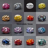 Moissanite Stone Colored Oval Cut Gemstone Lab Grown Synthetic Diamond Advanced Jewelry Making Materials With Certificate
