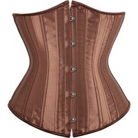 Sapubonva Underbust Corset 26 Spiral Steel Boned Body Shaper Woman Sexy Waist Control Black satin Waist Cincher Corselet Top