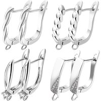 Juya 18K Real Gold Plated Creative Shvenzy Ear Wire Fasteners Earring Hooks Accessories For DIY Women's Earrings Making Material