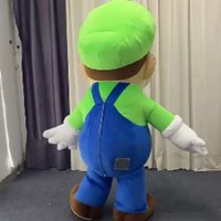2028 Super Green Luig Clothes Worker Inflatable Mascot Costume Cute Promotion Campaign Inflated Garment Halloween Carnival Suit