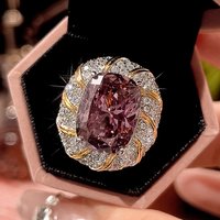Minimalist Geometric Jewelry Pink Adjustable Ring Dainty Pendant Necklace Cubic Zircon Accent for Women Party Wedding Accessorie