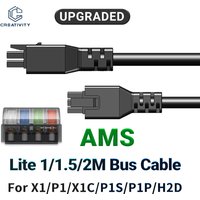 For Lab X1 X1C P1P P1S 3D Printer 6-pin Extension Cable 1/1.5/2 Meters With Megnetic Ring AMS Cable