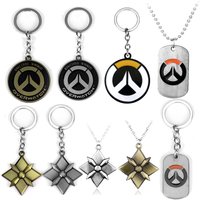 Hot Games Vintage O-Overwatch Keychains Necklaces Anime Key Cover Key Holder Keyring Jewelry Men Chaveiro Llaveros