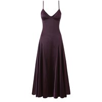 YENKYE New 2026 Women's Dark Purple Satin Maxi Dress Sexy Spaghetti Strap V Neck Elegant Evening Party Dresses Lace Up Robe