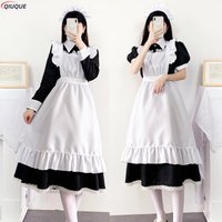 Frauen süßes Dienstmädchenkleid Dienstmädchen-Outfit Schürzenkleid Cross-Dressing Haushälterin Kleid japanische Uniformen Halloween Cosplay Kostüm