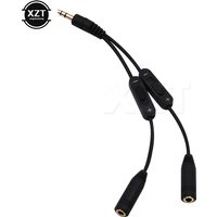 3.5mm Stereo Audio cable Y Splitter Adapter Volume Control Headphone Phone AUX Cable 3.5 jack Splitter Male to 2 Female Jack