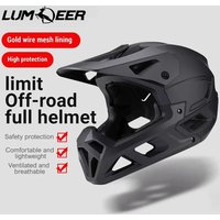 LUMDEER Black Anti-Impact Bicycle Helmet Mtb with Visor Full Face Sports In-Mold DH MTB Bicycle Helmet Casque Moto Cross image 4