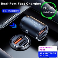 100W QC3.0 PD Mini Car Charger Fast Charging Car USB Type C Charger For Jaguar XE XF XJ F-Type F-Pace XKR XEL XFL XK XJL XJ6 XJS