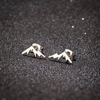 1 Paar Edelstahl-Ohrringe, Berggipfel-Ohrstecker, klassische, einfache Ohrringe für Frauen, Geographie, Schmuck, Wanderer-Geschenke