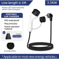 ROMADA 3,5 KW 16A EV Tragbare Ladegerät 3M 5M 10M 15M 20M Kabel Typ2 IEC62196 EVSE EU Stecker Wallbox Adapter Für Elektrische Fahrzeug