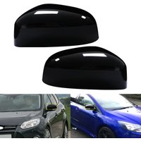 1 Pair Gloss Black Side Wing Door Mirror Caps For Ford Focus MK2 MK3 Mondeo MK4 Rearview Mirror Cover