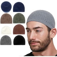 1pc Men's Casual Knitted Muslim Women Prayer Hats Winter Warm Beanies Cap Islamic Ramadan