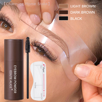 【M】Eyebrow Stamp Kit Brow Powder Stamp Waterproof Makeup With 10 Reusable Eyebrow Stencils With 2 Brush Long Lasting For Gift