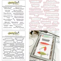 New Hooked On You English Words Set Clear Stamp Metal Cutting Dies For DIY Craft Making Paper Greeting Card Scrapbooking