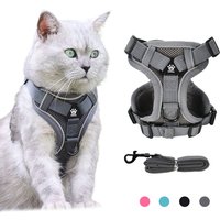Cats Harness Leash For Small Dogs Cat Outdoor Reflective Adjustable Puppy Kitten Traction Device Tactical Training Pet Supplies