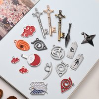 10pcs Red Cloud Uchiha Charm for Jewelry Making Fashion Earring Pendant Bracelet Necklace Accessories Diy Craft Findings