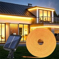 IP68 Waterproof Solar COB LED Strip Light 320LEDs/m 24V Flexible Tape Lamp Warm Natural White Red Green Blue Yellow Garden Decor