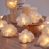 10LED Cherry Blossom Artificial Flower Light String Wedding Decoration Birthday Party Garland Fairy Light Holiday Home Decor