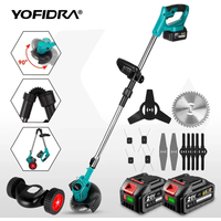 YOFIDRA Electric Lawn Mower Handheld Length Adjustable Cutter Cordless Garden Grass Cutting Trimmer For Makita 18V Battery Pin