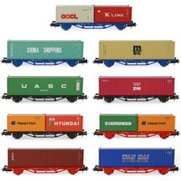Evemodel Model Railway HO Scale 1:87 Flat Car with Container 20ft 40ft Shipping Cargo Box Lot C8761